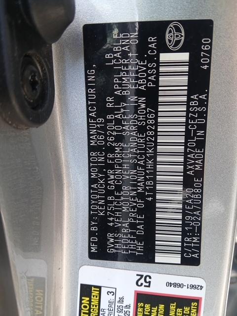 Toyota Camry SE 2019