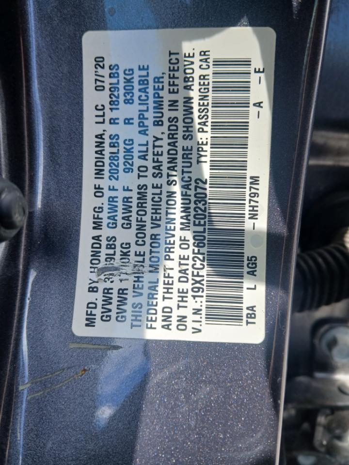 Honda Civic LX Honda Sensing Sedan CVT 2020