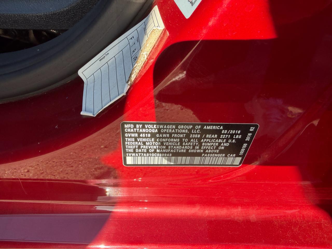 Volkswagen Passat  2016