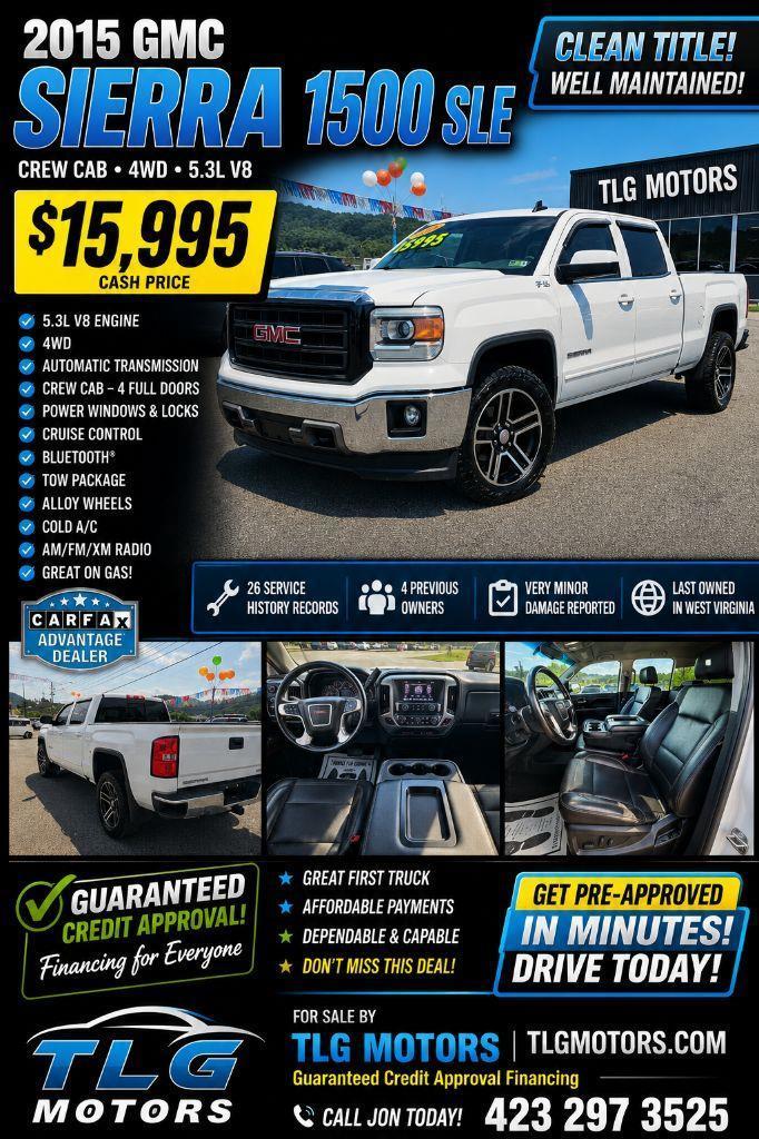 GMC Sierra 1500 SLE Crew Cab Long Box 4WD 2015