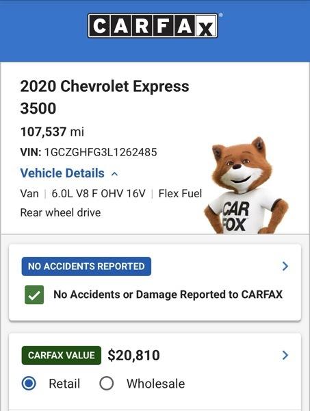 Chevrolet Express 3500 Cargo Extended 2020