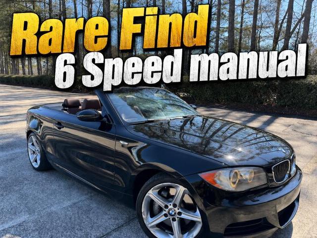Black 2008 BMW 1 Series Convertible Rear-Wheel Drive Manual