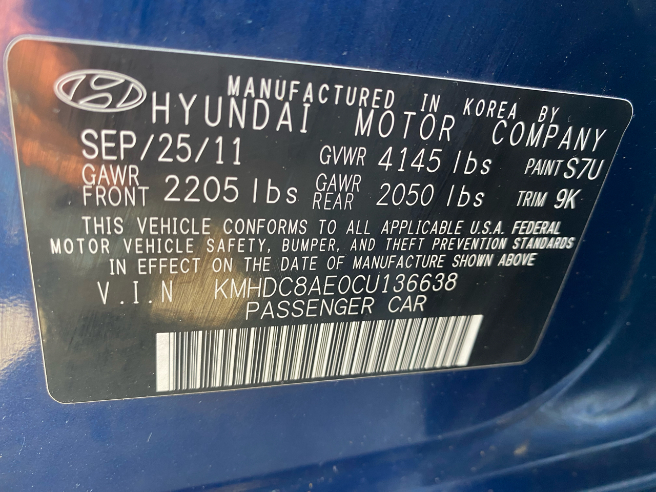 Hyundai Elantra Touring SE Manual 2012