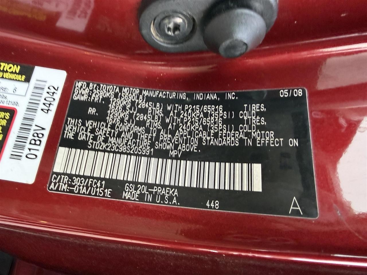 Toyota Sienna  2008