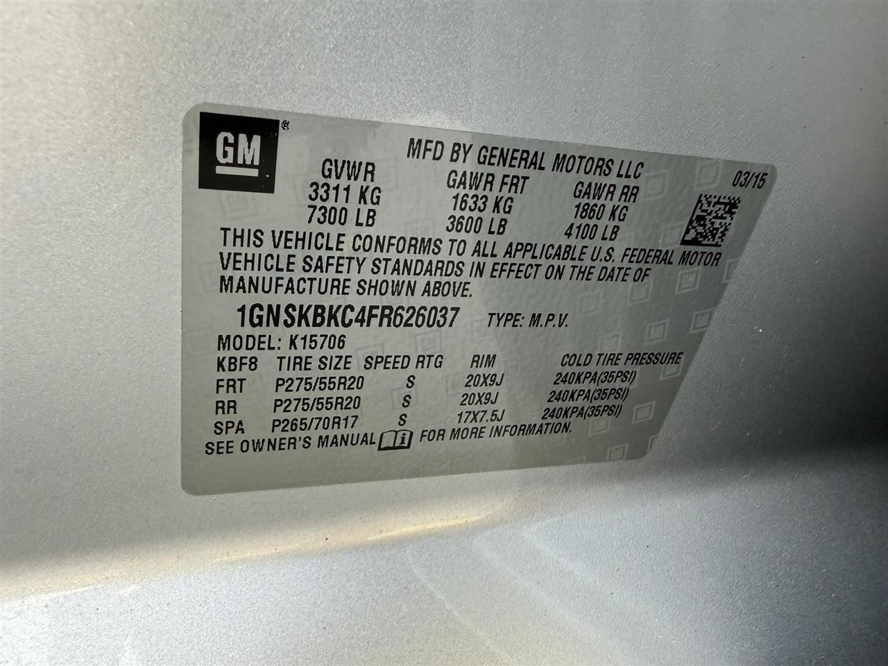 Chevrolet Tahoe  2015