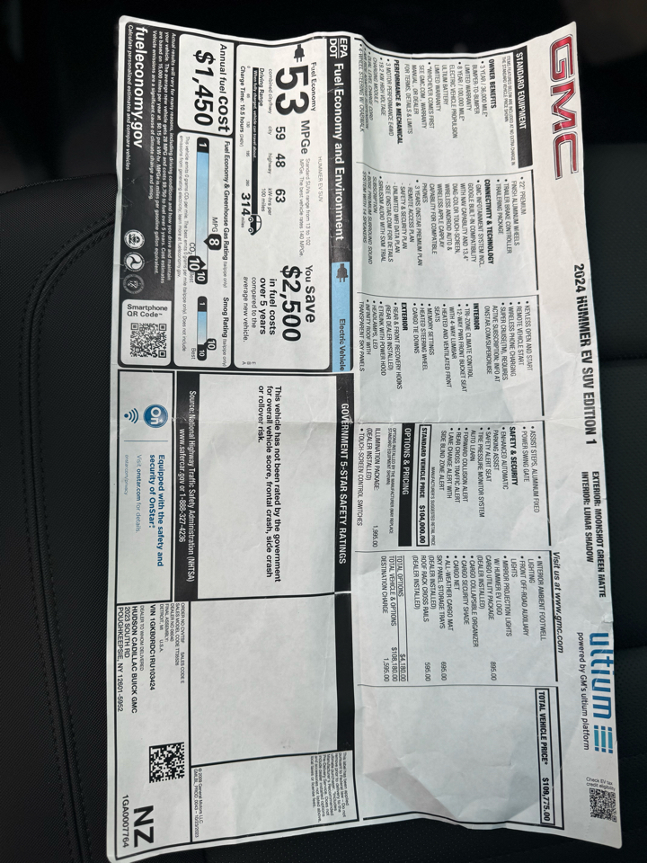 GMC HUMMER EV SUV e4WD 4dr 3X 2024