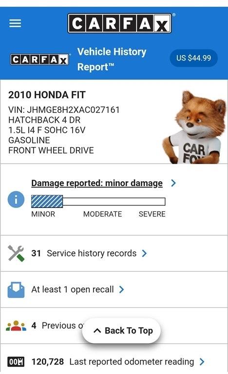 Honda Fit 5-Speed AT 2010