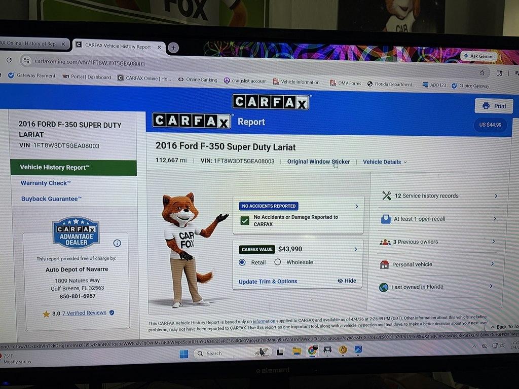 Ford F-350 SD Platinum Crew Cab 4WD 2016