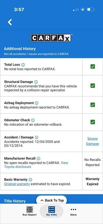 Toyota Camry LE 2005