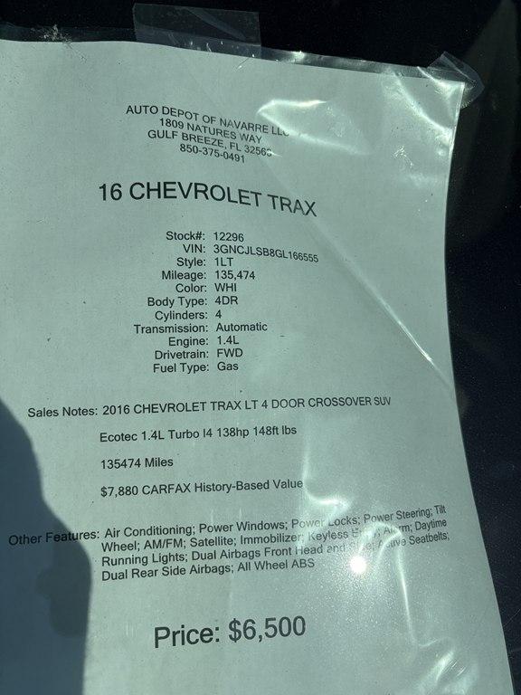 Chevrolet Trax LT FWD 2016