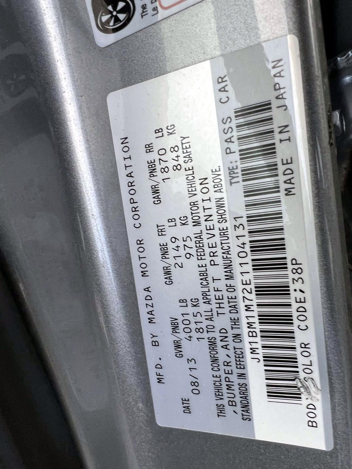 Mazda MAZDA3 5dr HB Auto i Grand Touring 2014