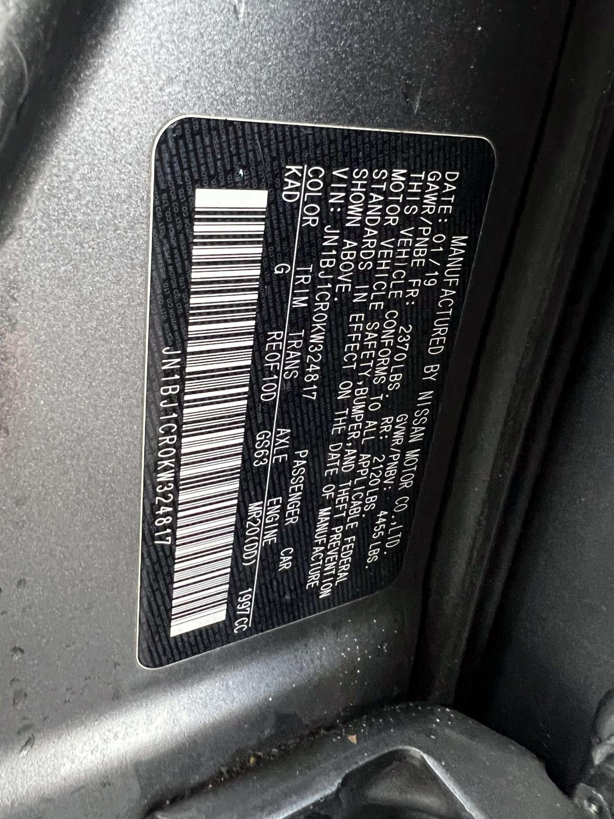 Nissan Rogue Sport AWD SL 2019