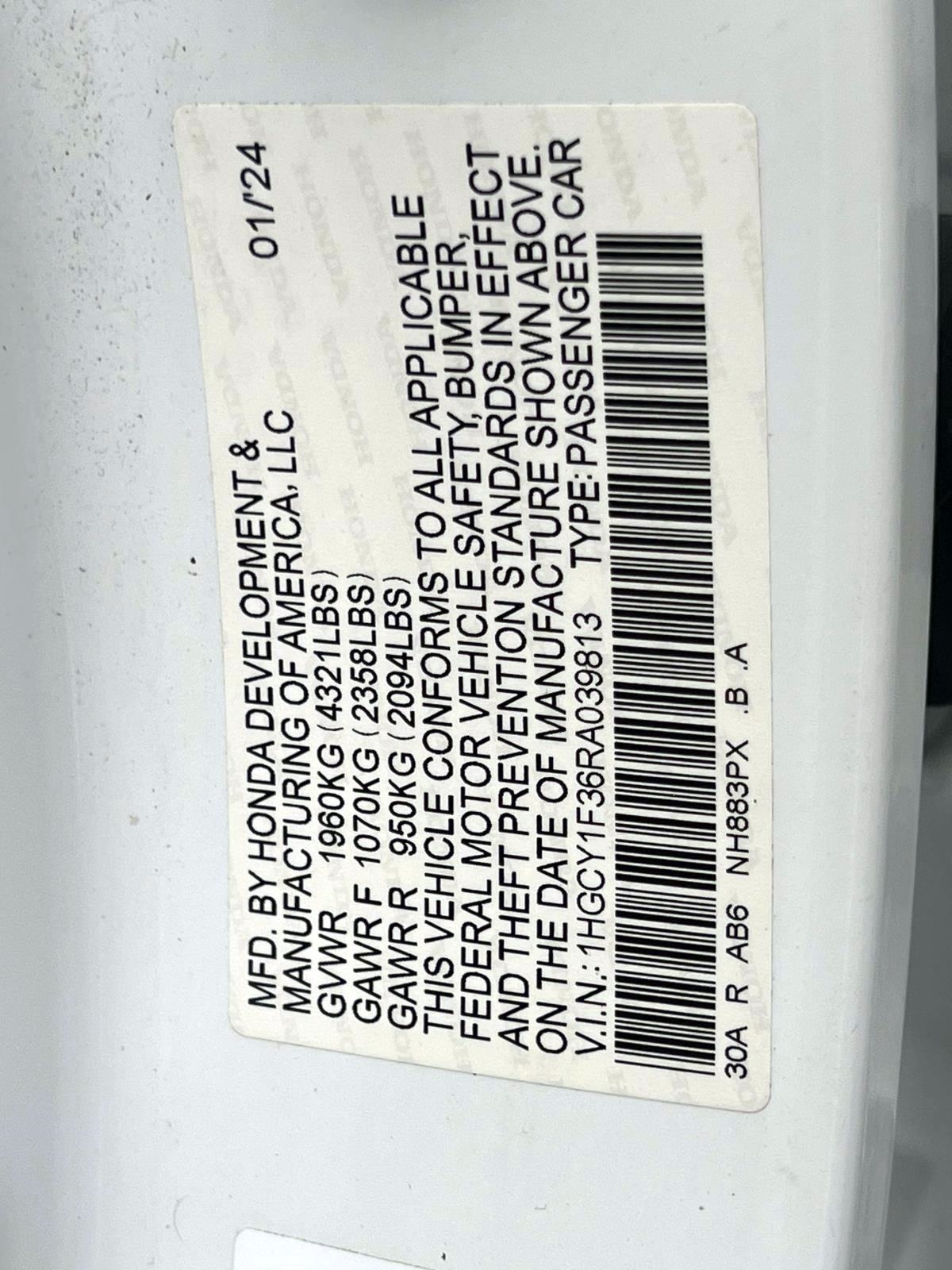 Honda Accord Sedan EX CVT 2024