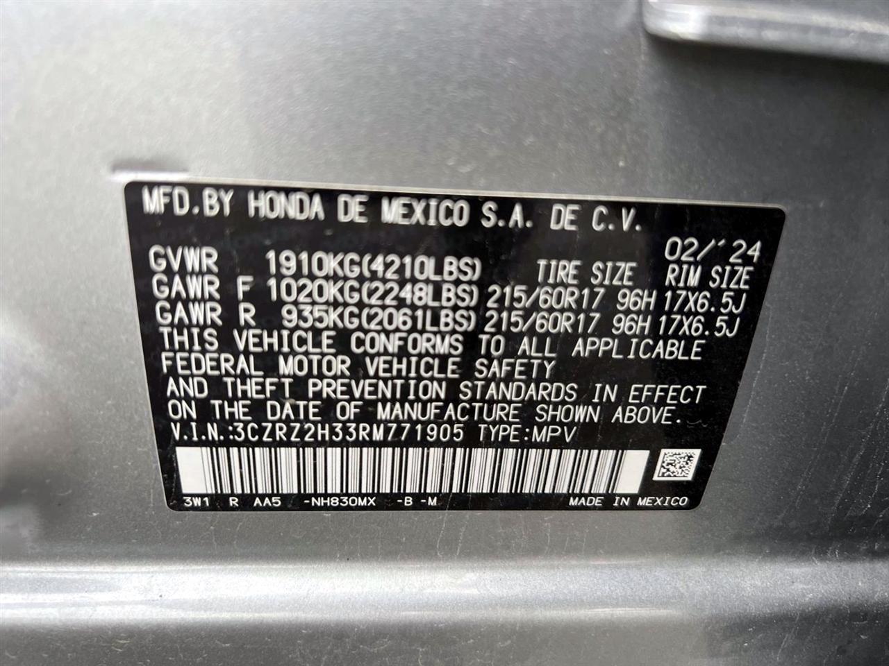 Honda HR-V LX AWD CVT 2024