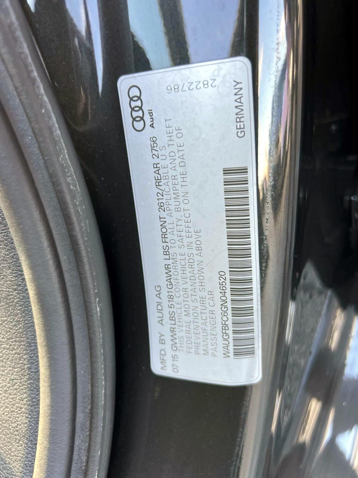 Audi A6 4dr Sdn quattro 2.0T Premium Plus 2016