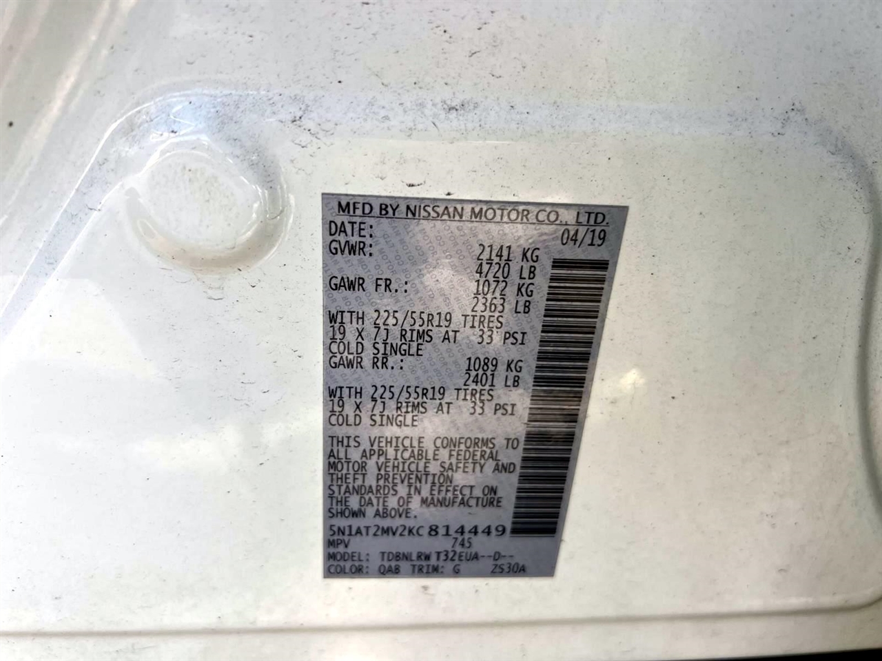 Nissan Rogue AWD SL 2019