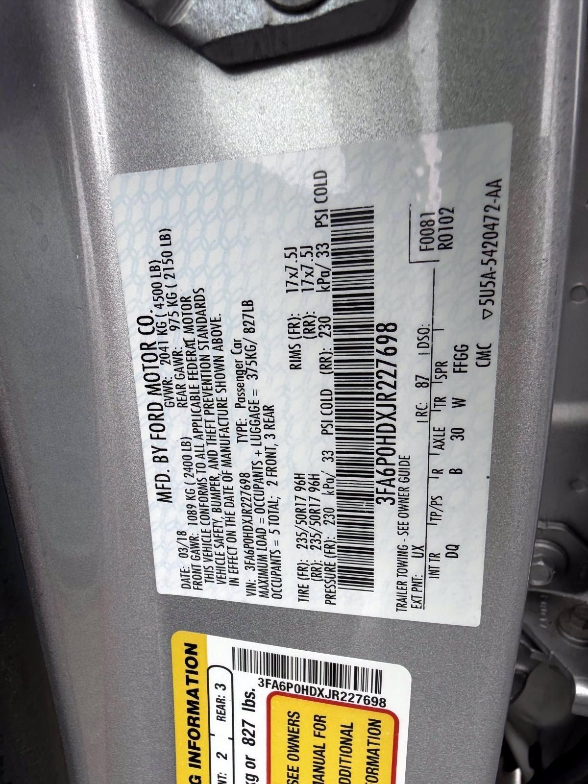 Ford Fusion SE FWD 2018