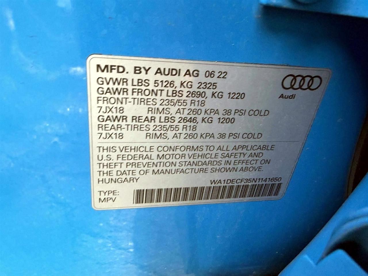 Audi Q3 S line Premium 45 TFSI quattro 2022