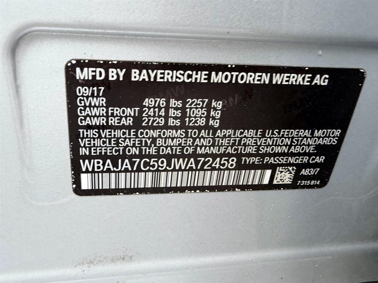 BMW 5 Series 530i xDrive Sedan 2018