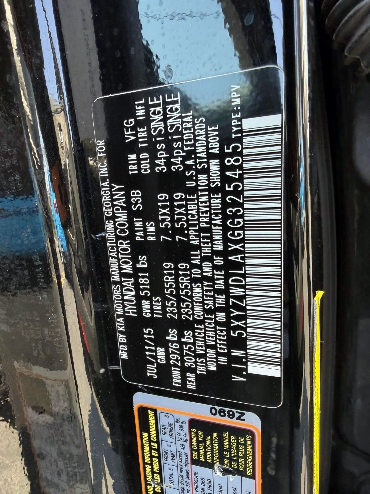 Hyundai Santa Fe Sport AWD 4dr 2.0T 2016