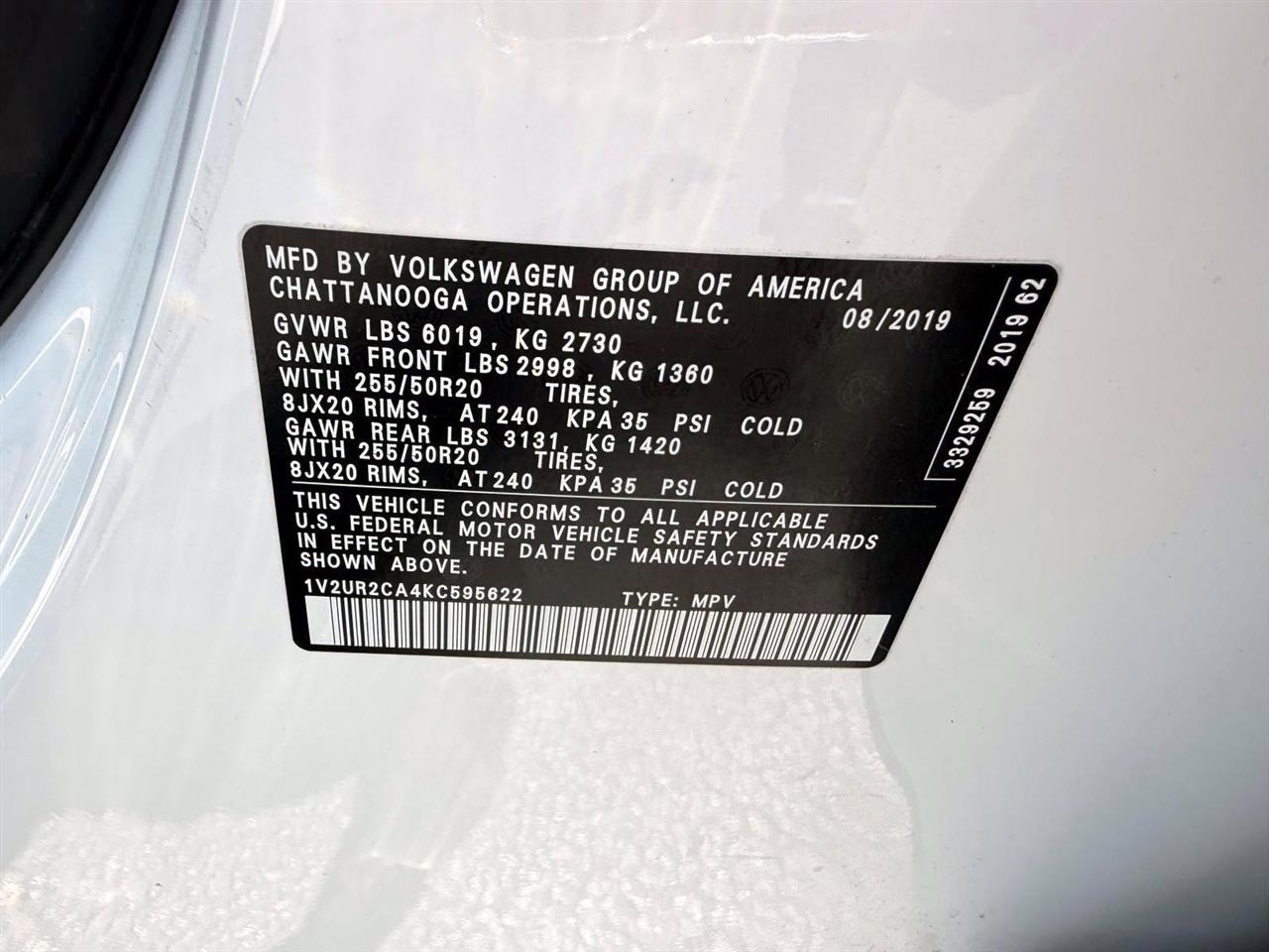 Volkswagen Atlas 3.6L V6 SE w/Technology 4MOTION 2019