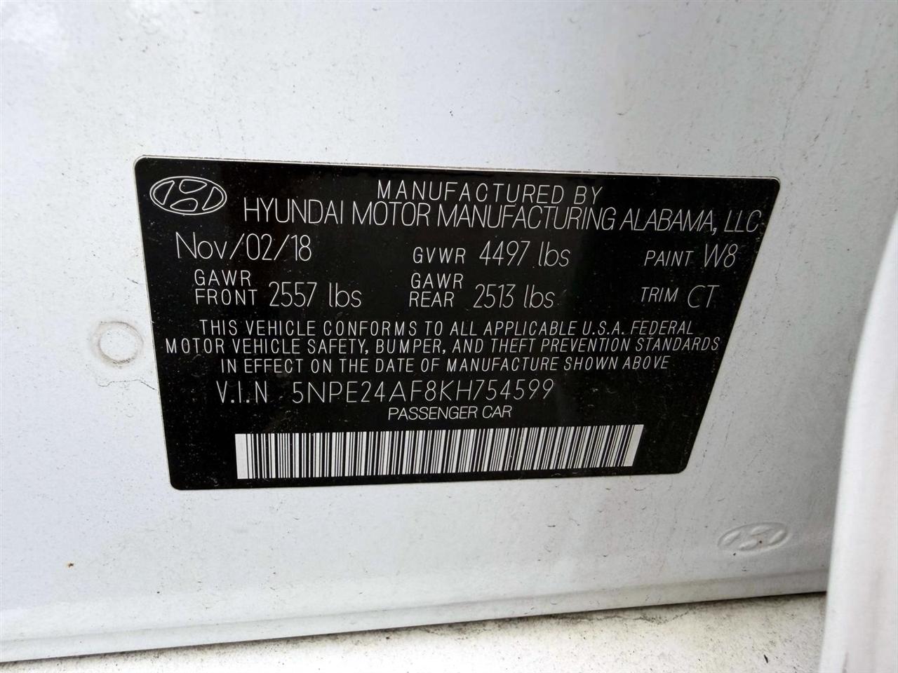 Hyundai Sonata SE 2.4L 2019