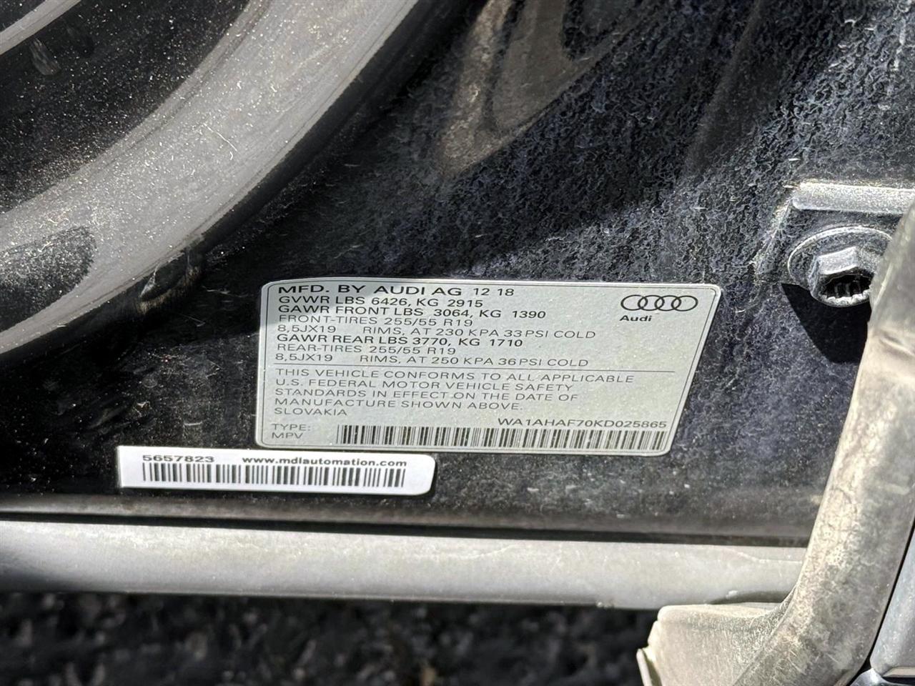Audi Q7 SE Premium 45 TFSI quattro 2019