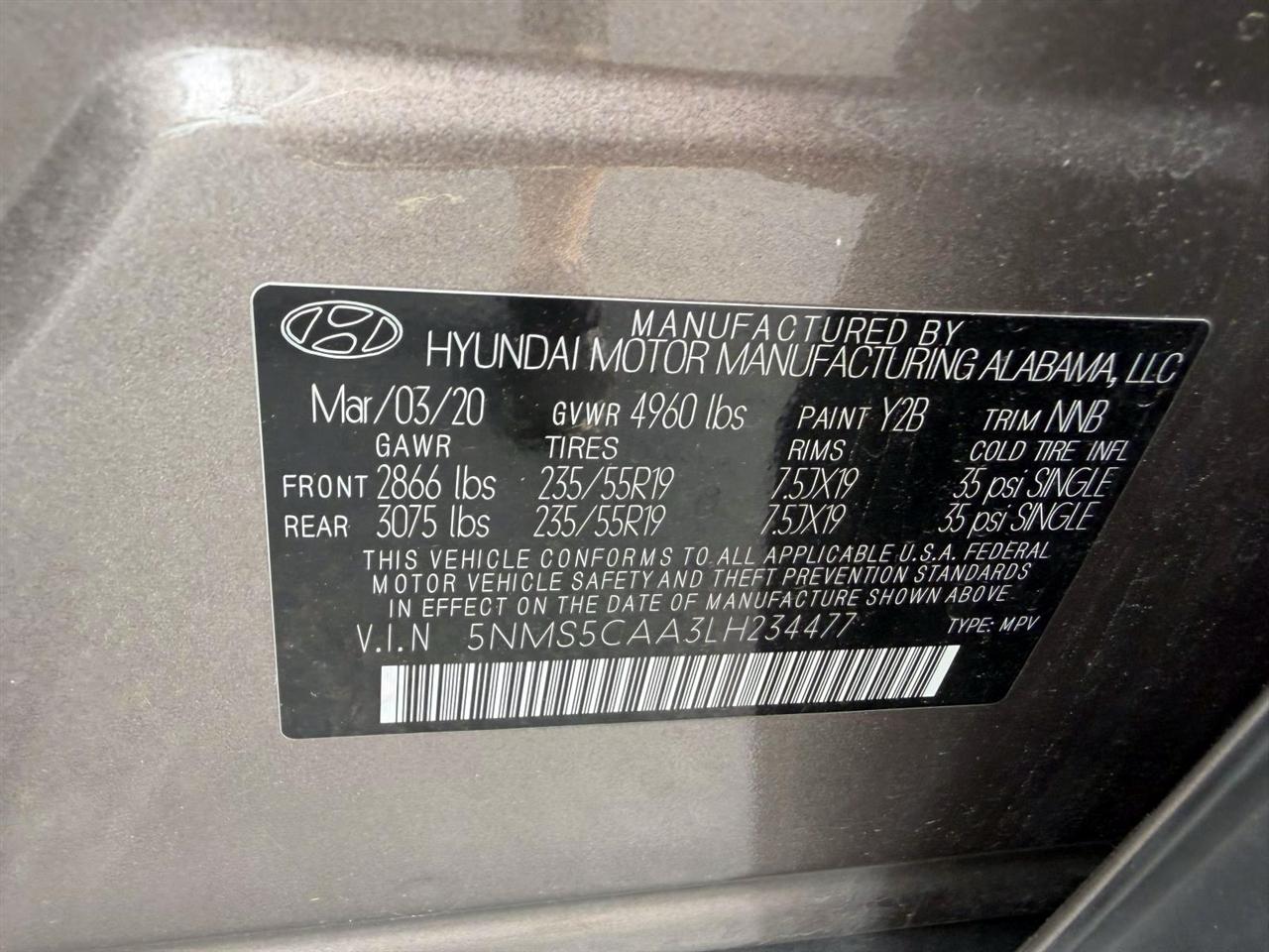 Hyundai Santa Fe Limited 2.0T Auto AWD 2020