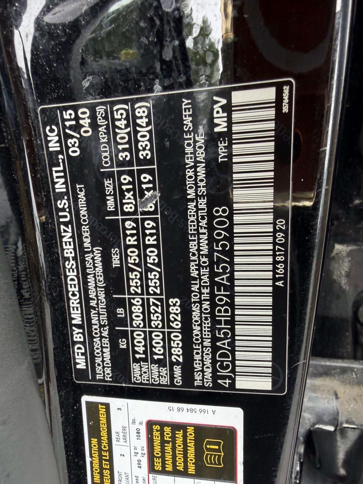 Mercedes-Benz M-Class 4MATIC 4dr ML 350 2015