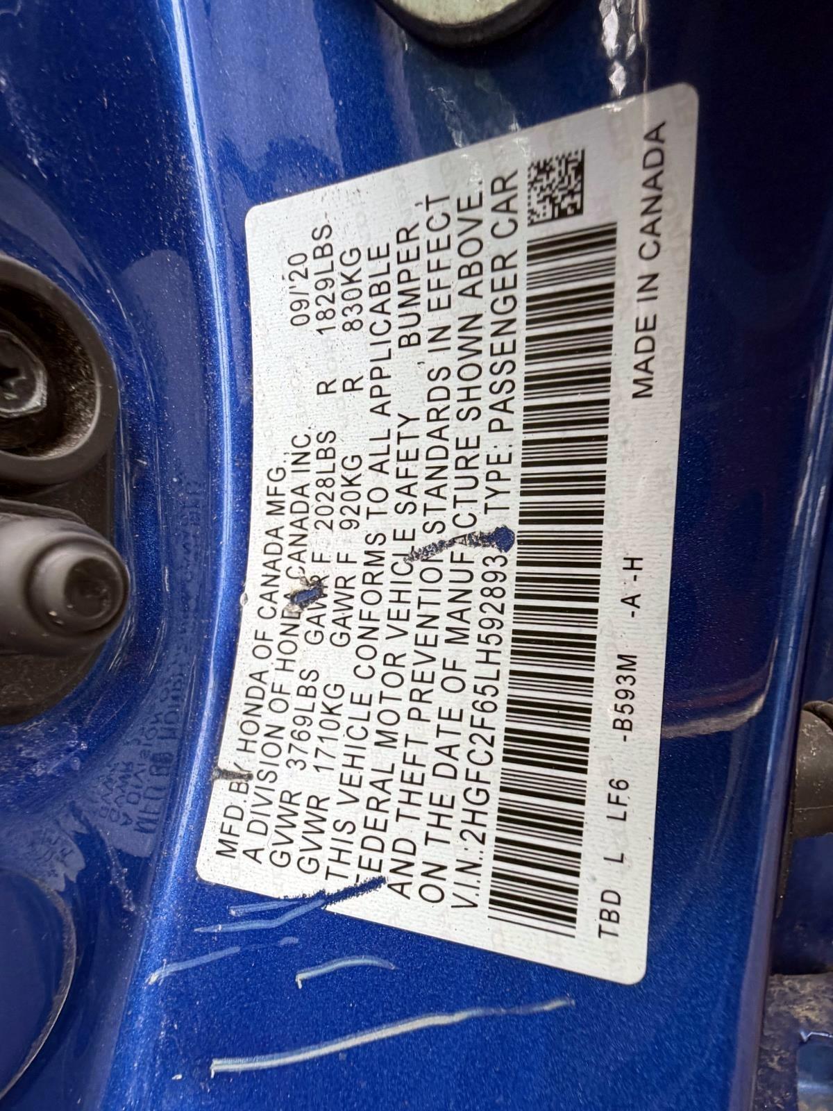 Honda Civic Sedan LX CVT 2020