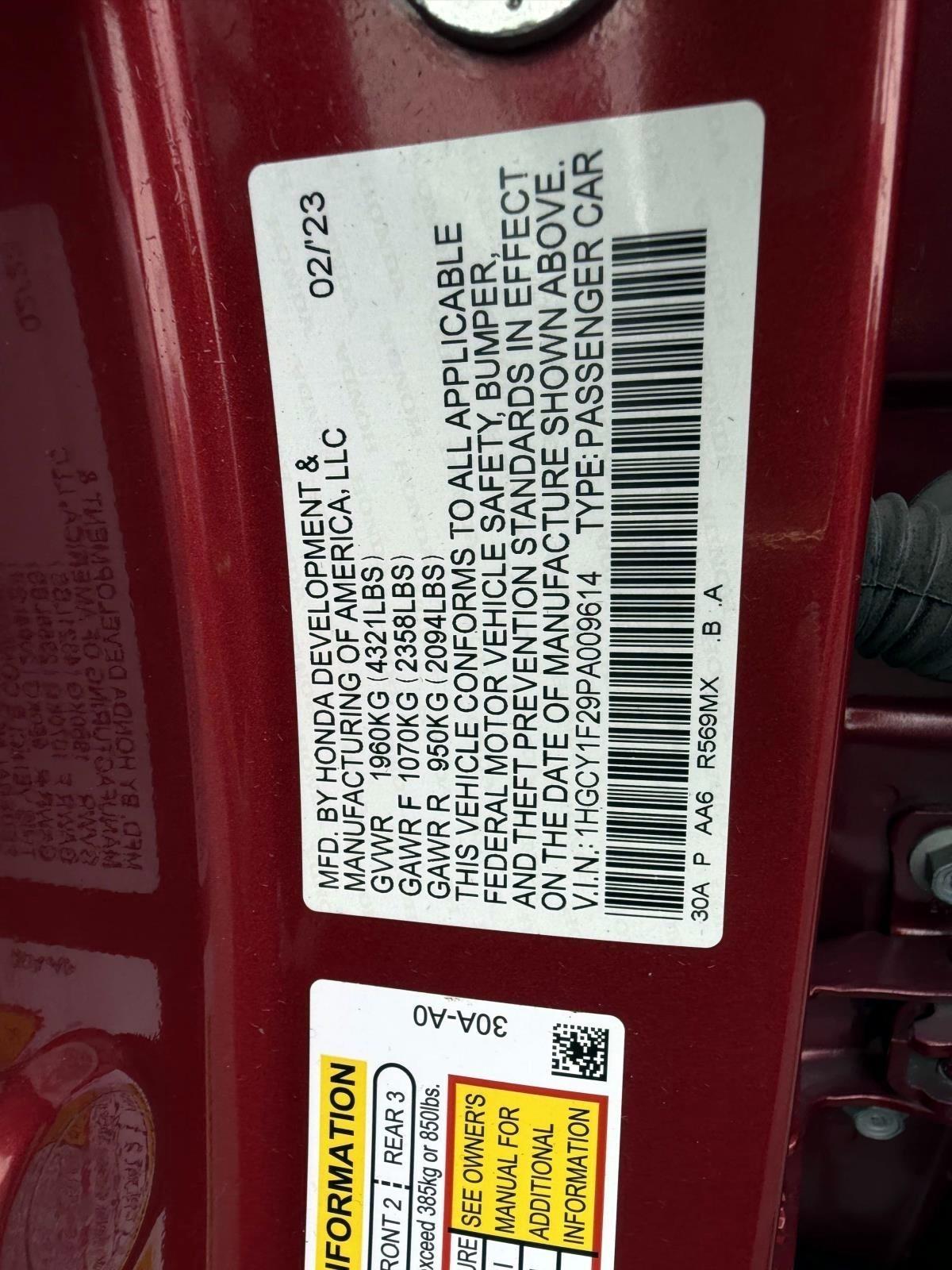 Honda Accord Sedan LX CVT 2023