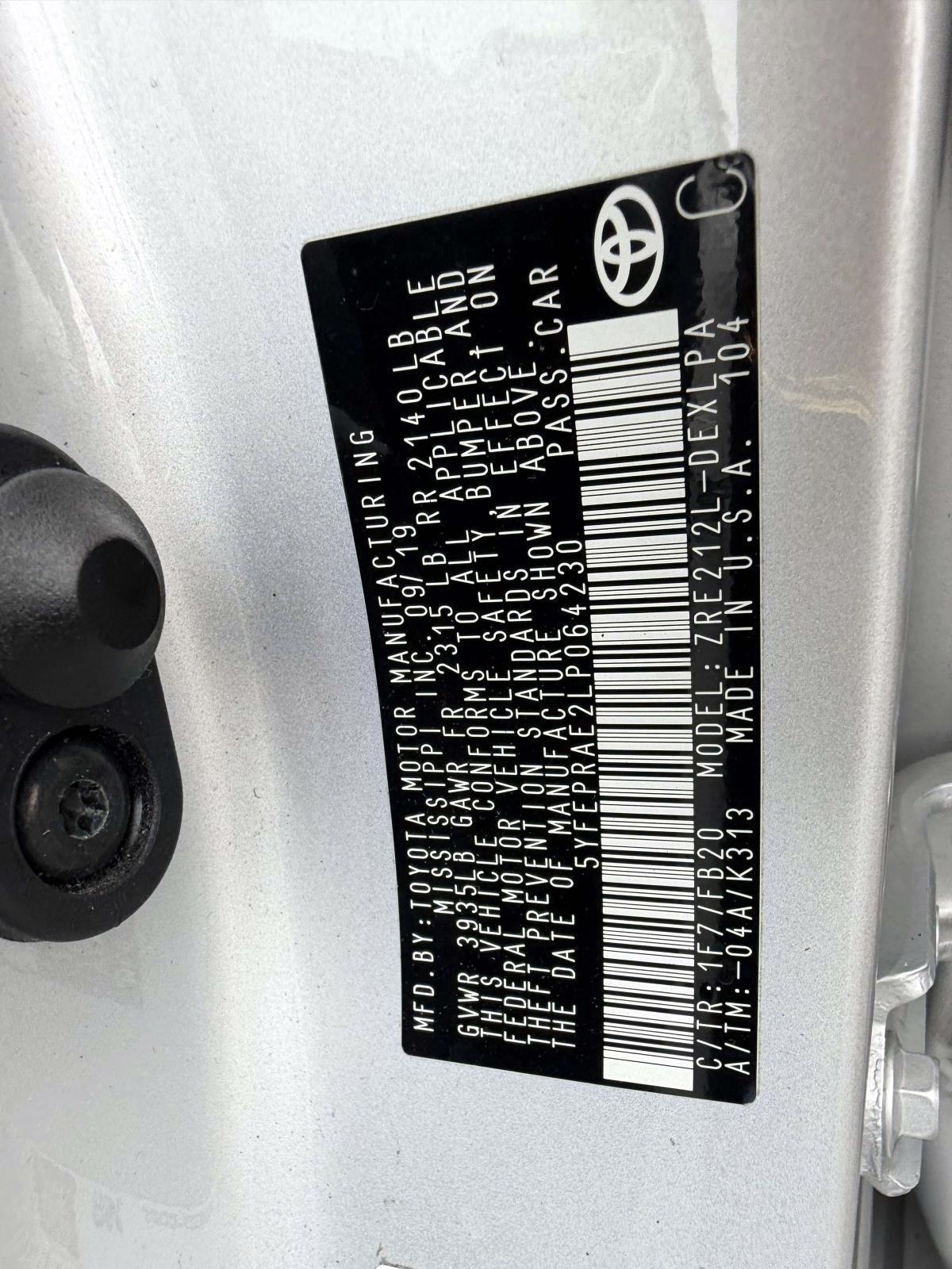 Toyota Corolla LE CVT (Natl) 2020