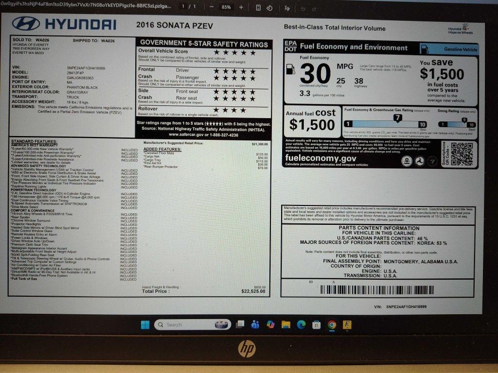 Hyundai Sonata  2016