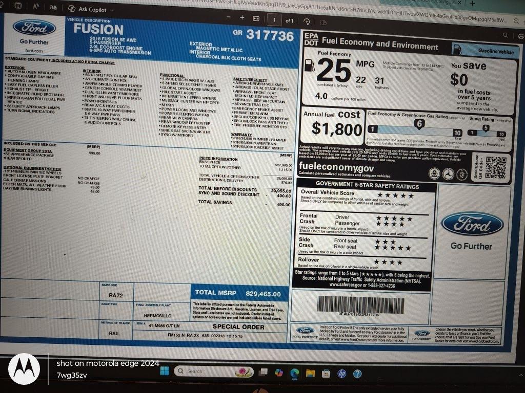 Ford Fusion  2016