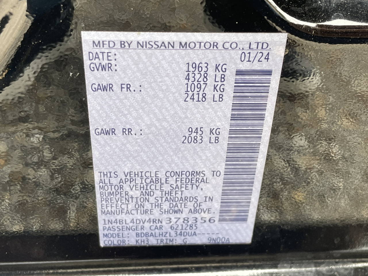 Nissan Altima 2.5 SV 2024