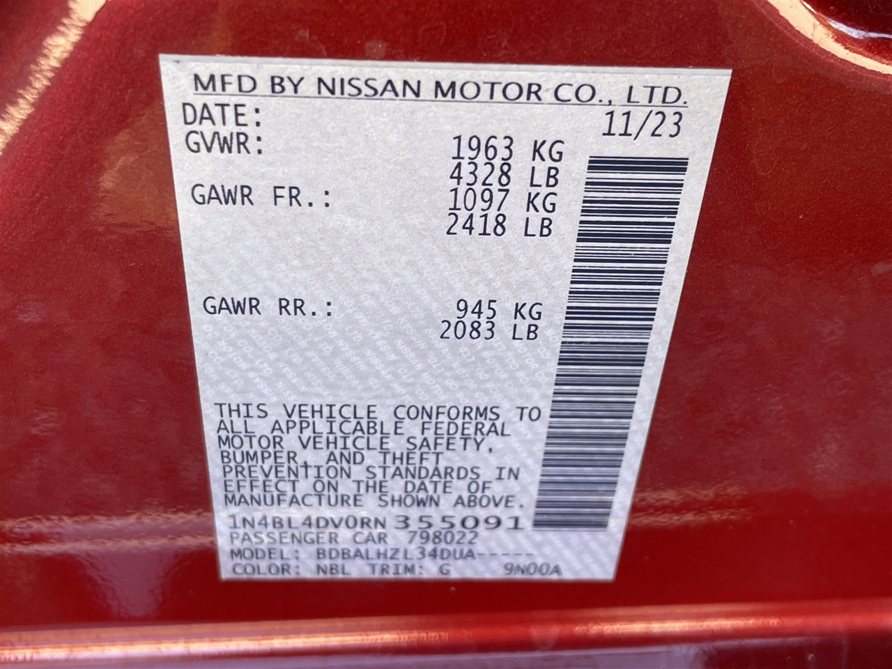 Nissan Altima 2.5 SV 2024