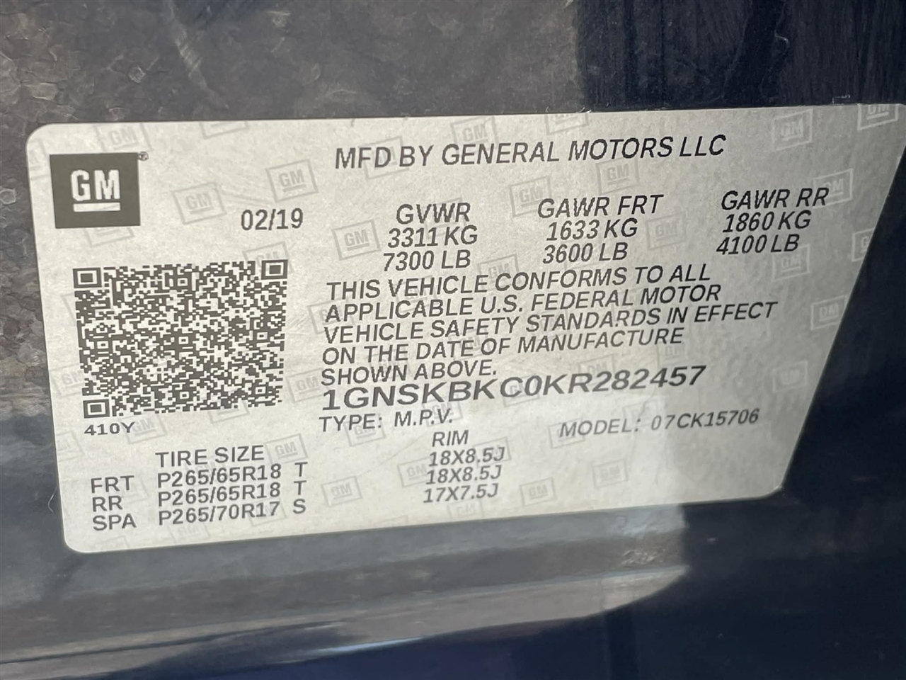 Chevrolet Tahoe LT 4WD 2019