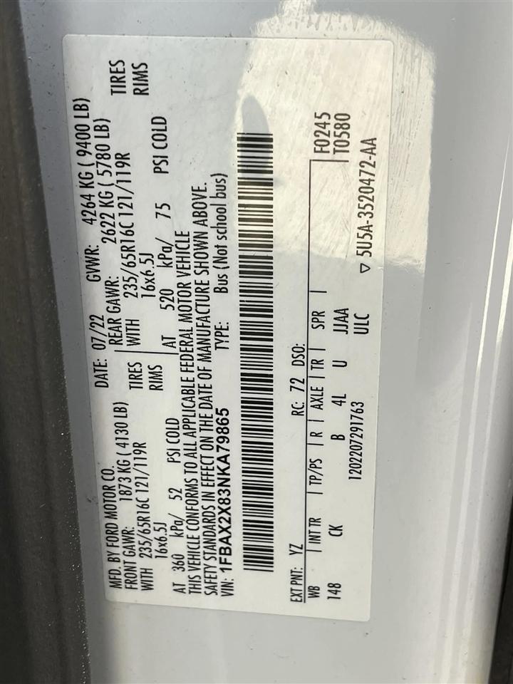 Ford Transit 350 Wagon High Roof XL w/Sliding Pass. 148-in. WB 2022