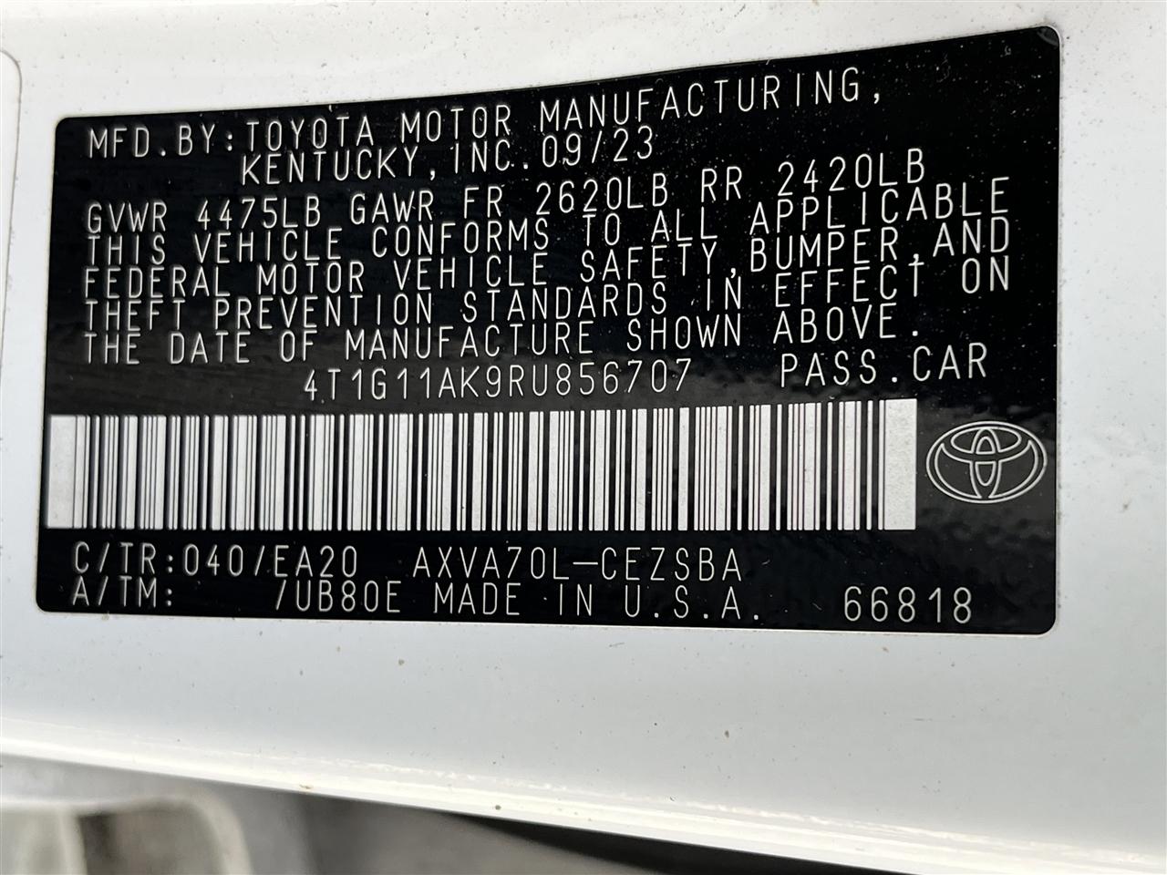 Toyota Camry SE 2024