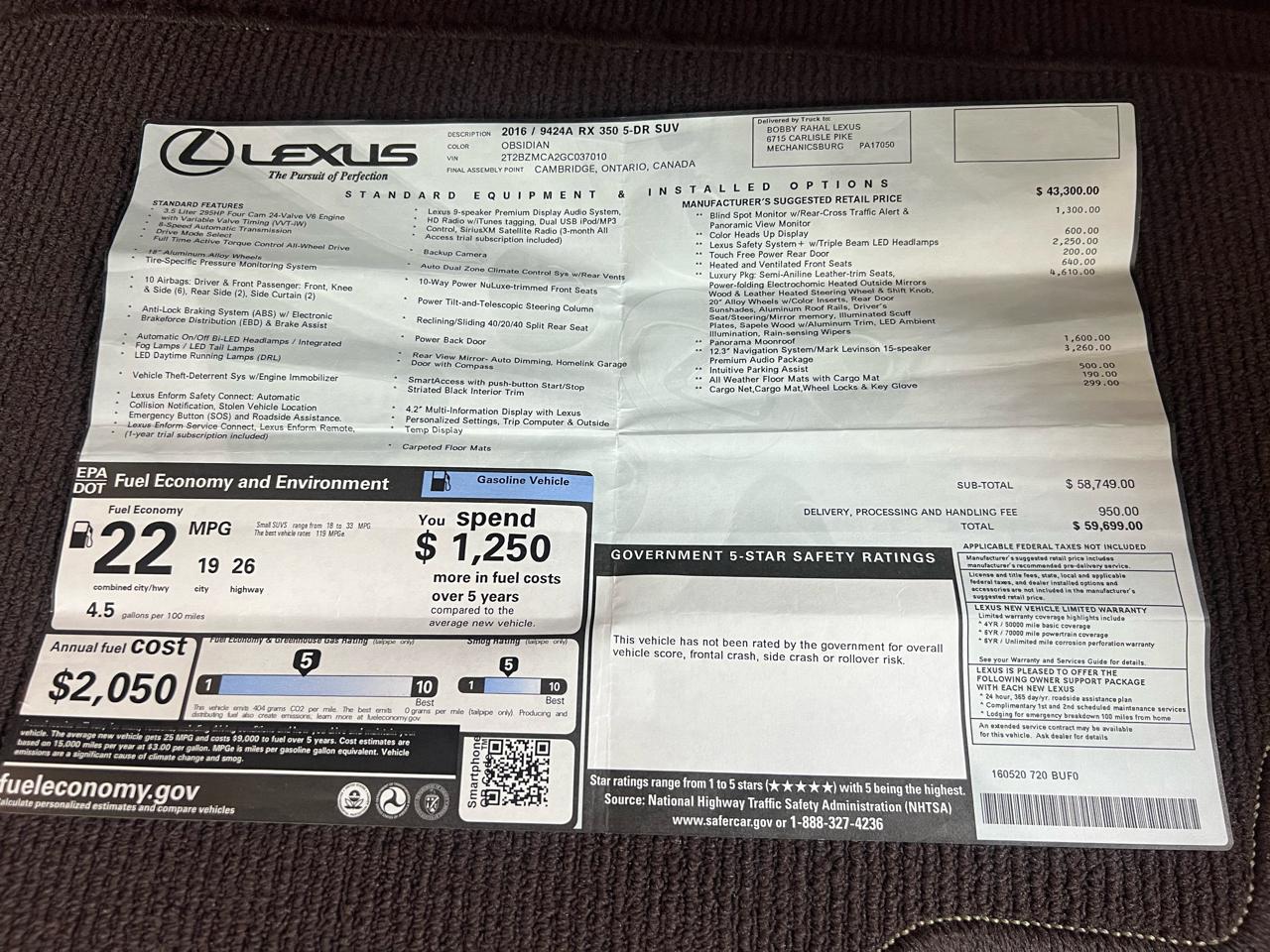 Lexus RX 350 AWD 2016