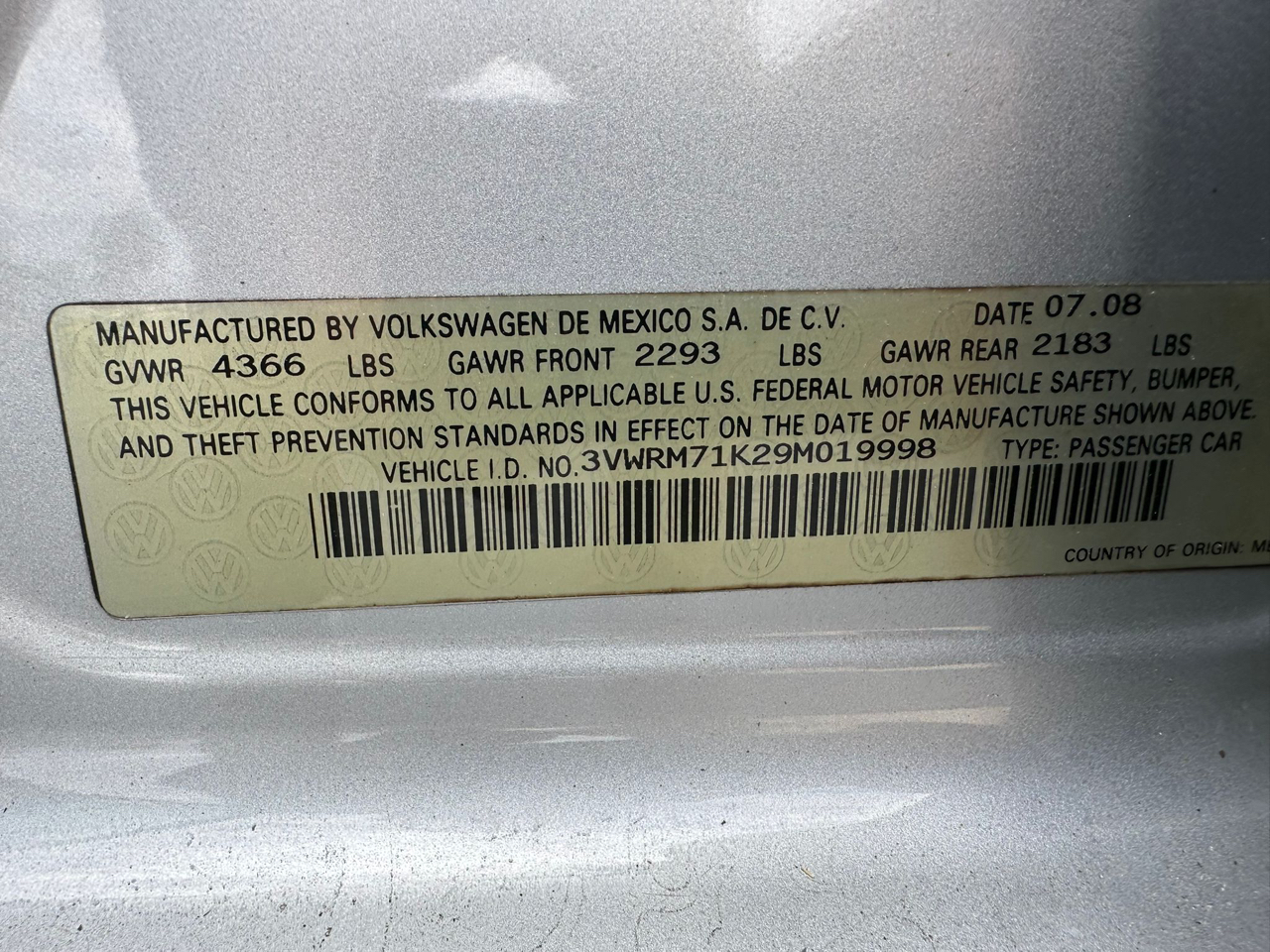 Volkswagen Jetta SE 2009