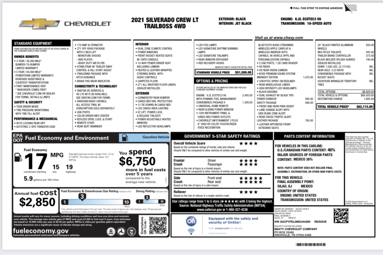 Chevrolet Silverado 1500  2021