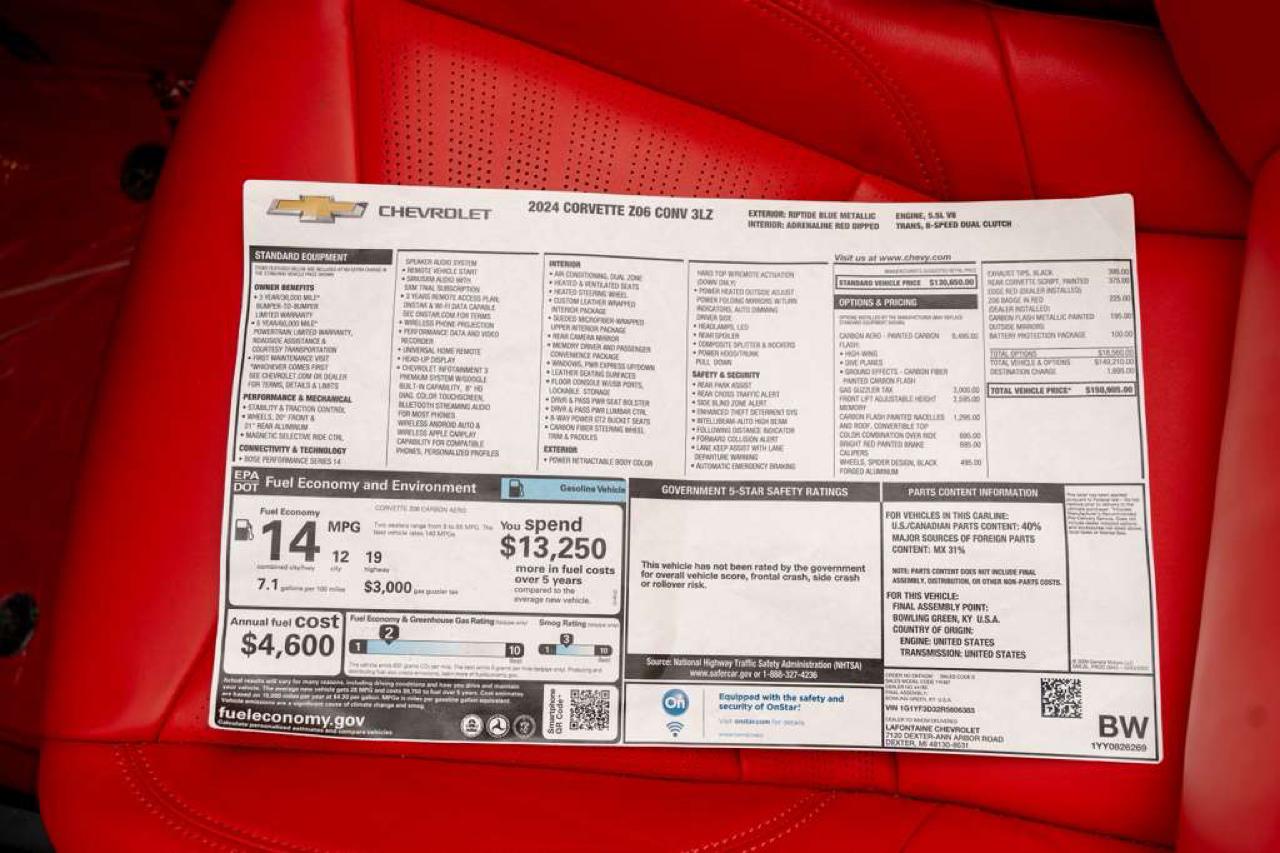 Chevrolet Corvette Z06 Convertible w/3LZ 2024