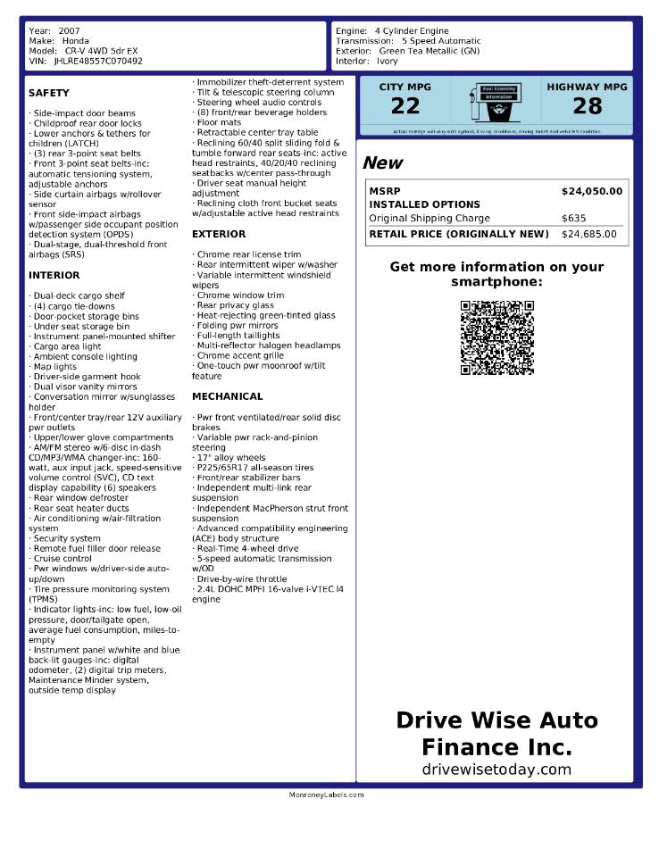 Honda CR-V EX 4WD AT 2007