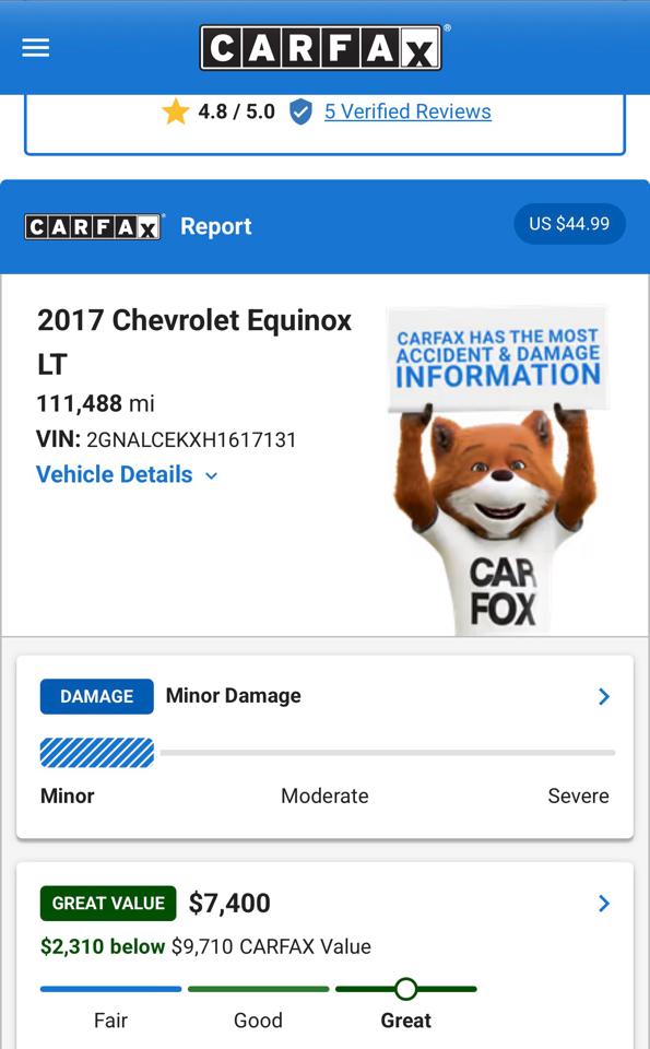Chevrolet Equinox LT 2WD 2017