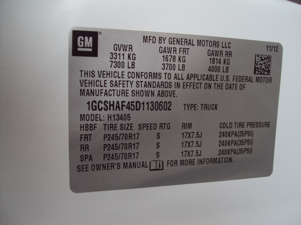 Chevrolet Express Cargo Van AWD 1500 135" 2013