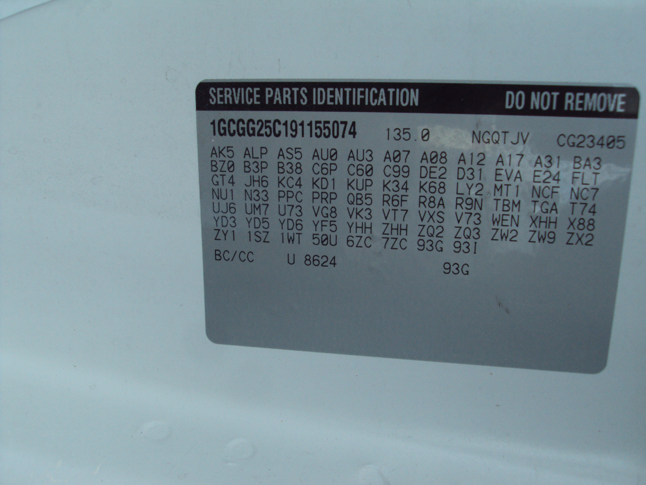 Chevrolet Express Cargo Van  2009