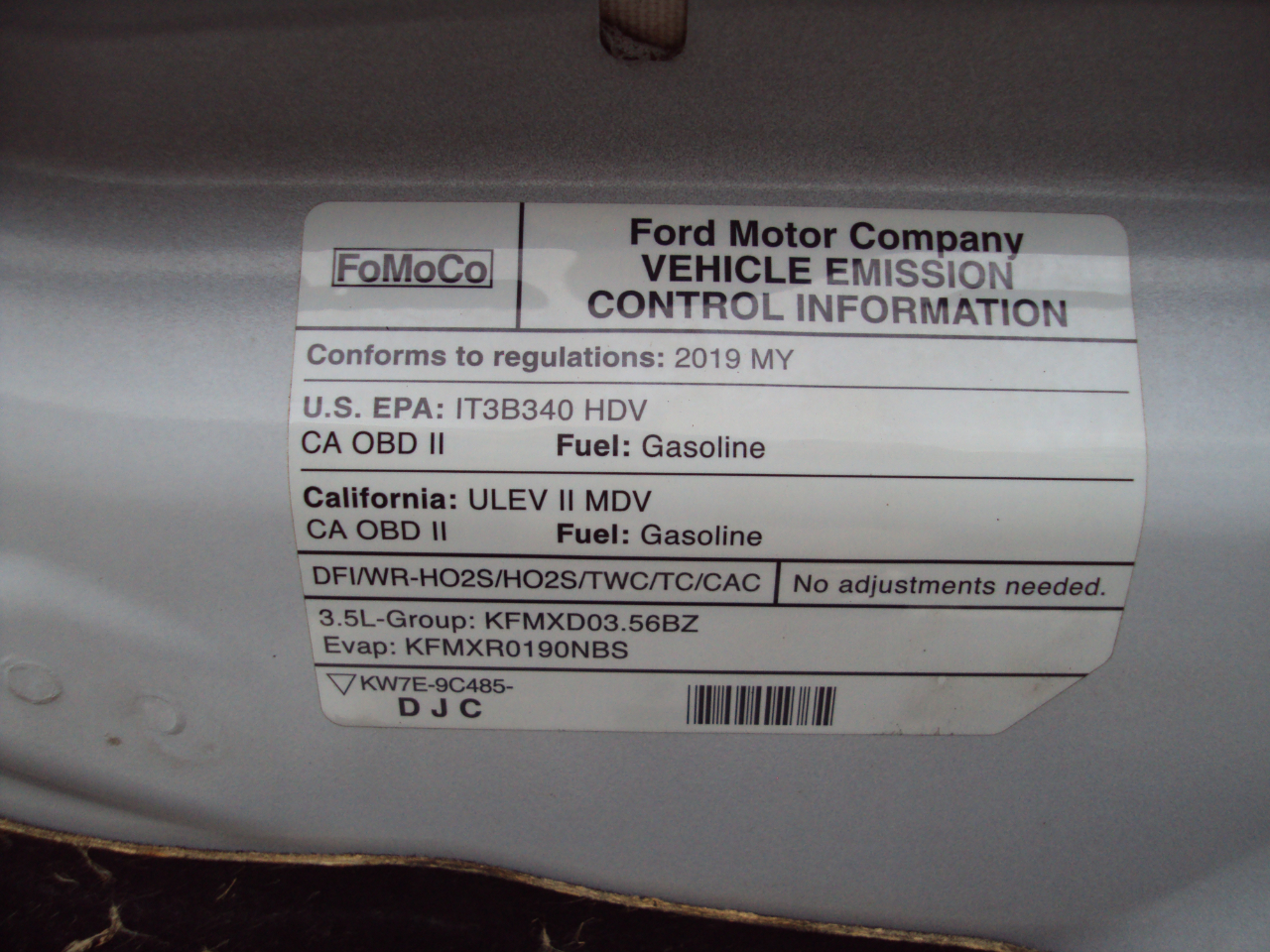 Ford Transit Van T-250 148" EL Hi Rf 9000 GVWR Sliding RH Dr 2019