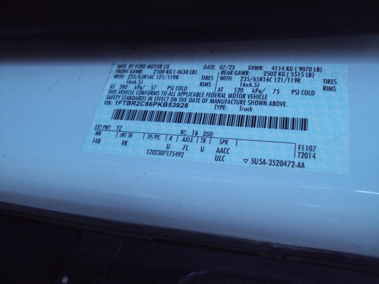 Ford Transit Cargo Van T-250 130" Med Rf 9070 GVWR AWD 2023