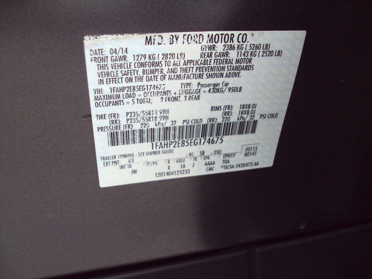 Ford Taurus 4dr Sdn SEL FWD 2014